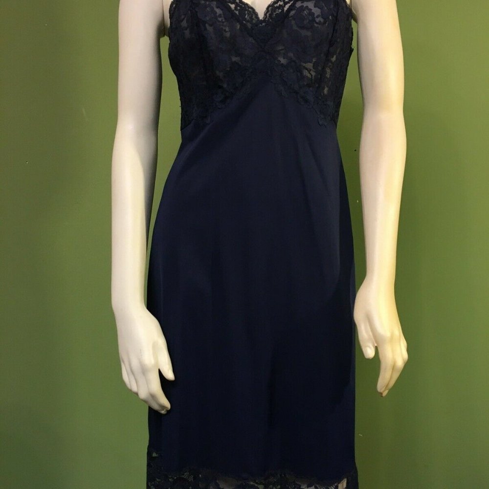Van Raalte Full Navy Slip Wmns Vtg Intimates k183